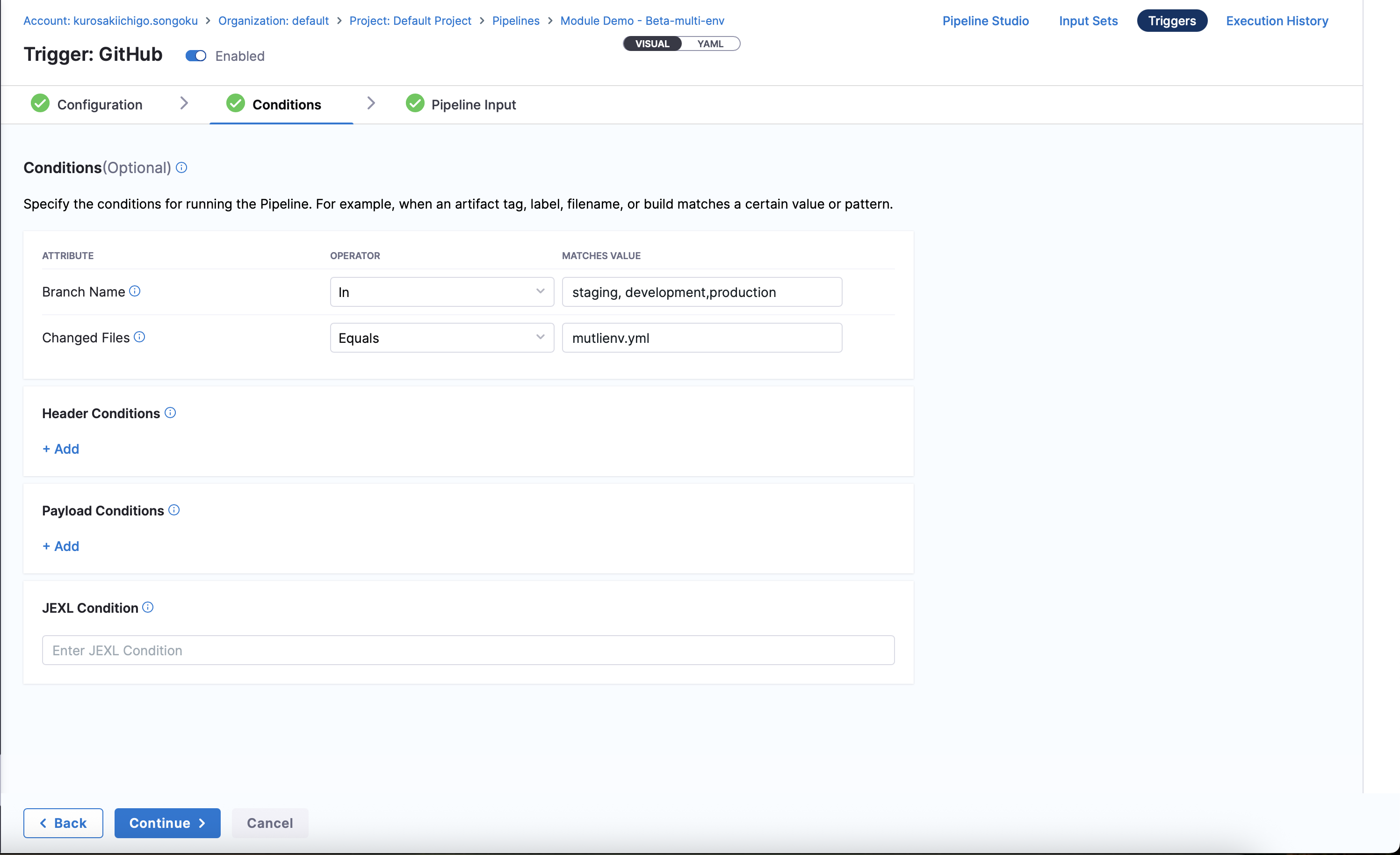 Example Trigger Conditions