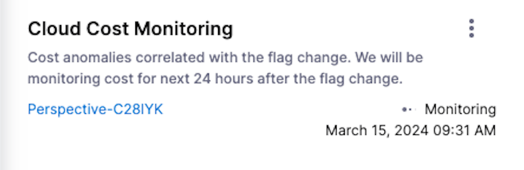 The "Monitoring" status within Cloud Cost Monitoring